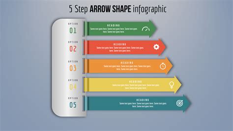 25powerpoint 5 Step Arrow Shape Infographic Powerup With Powerpoint