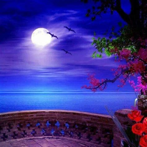 Balcony Mystical World Beautiful Moon Cool Art