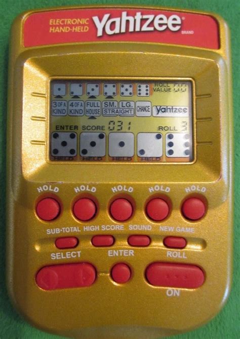 Yahtzee Electronic Handheld Game Redgold Edition Includes