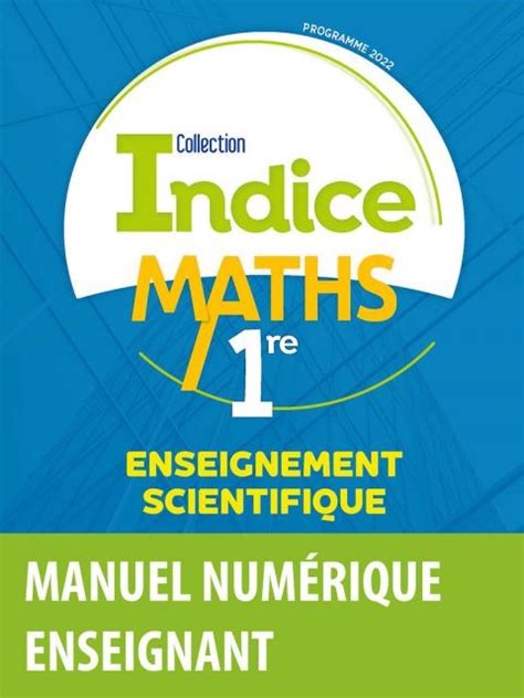 Indice Mathématiques Complémentaires Tle Manuel numérique enseignant