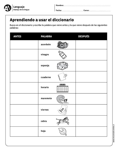 Aprendiendo A Usar El Diccionario Practicas Del Lenguaje Actividades