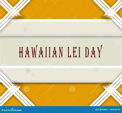 May Month, Day of May. Hawaiian Lei Day, on Yellow Background Stock