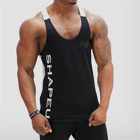 Men Gym Singlet Tank Top Shirt Stringer Bodybuilding Y Back Muscle