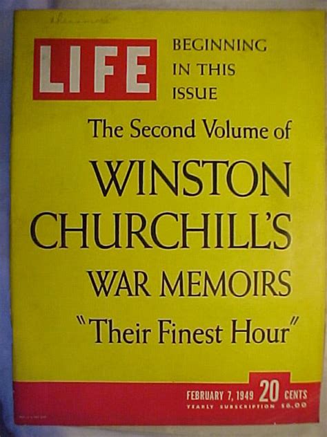 February 7 1949 Life Magazine With Winston Churchills Etsy