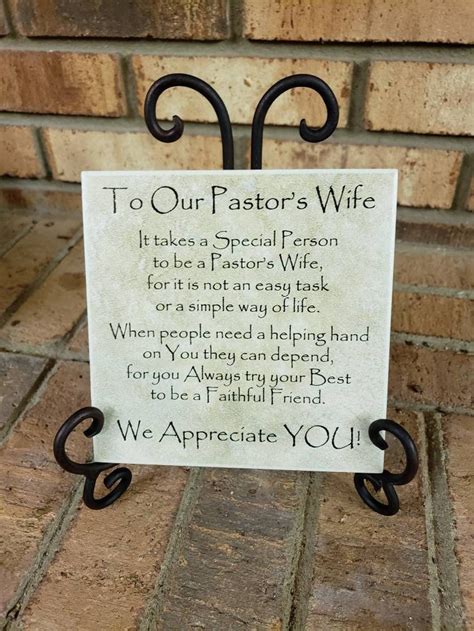 Show your gratitude for his hard work, integrity and dedication to the we're here for the church. 6x6 Tile Plaque Pastor's Wife Appreciation gift Art Decor ...
