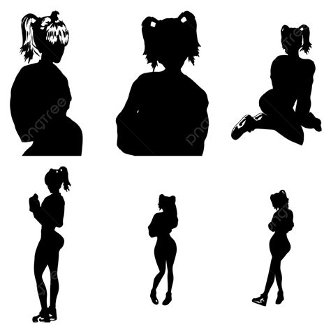Cute Ponytail Silhouette Png Images Silhouette Pack Of A Cute Girrl