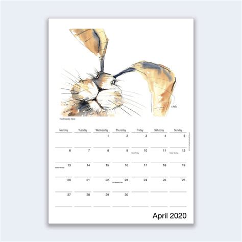 2020 Animal Calendar By James Hollis Art
