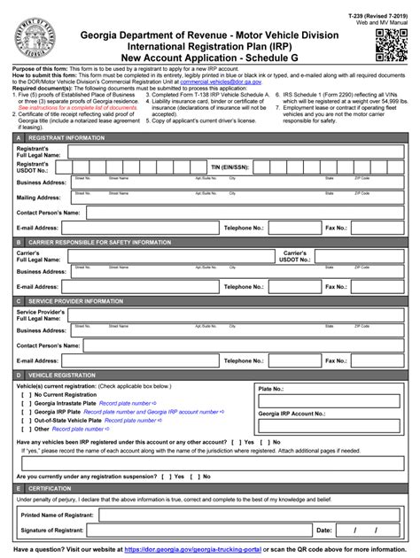 Ga T 239 Irp Schedule G 2019 2022 Fill Out Tax Template Online Us