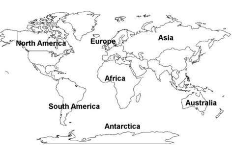 Best Images Of Printable Map Of Continents Black And White Black