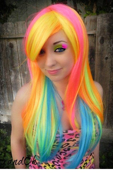 Pin By Marian Johnson On Britian Neon Hair Hair Styles Rainbow Hair