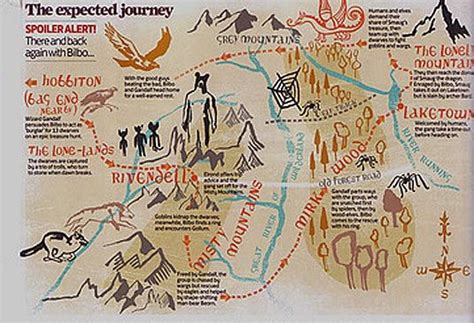 Detailed Map Middle Earth Hobbit The Hobbit An Unexpected Journey