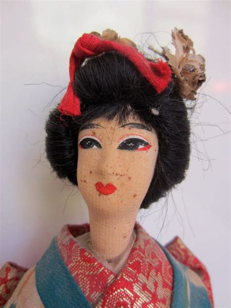 vintage japanese silk geisha doll etsy