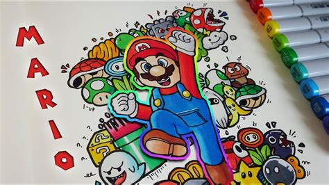 Mario Doodle Doodles 14 Copic Markers Youtube