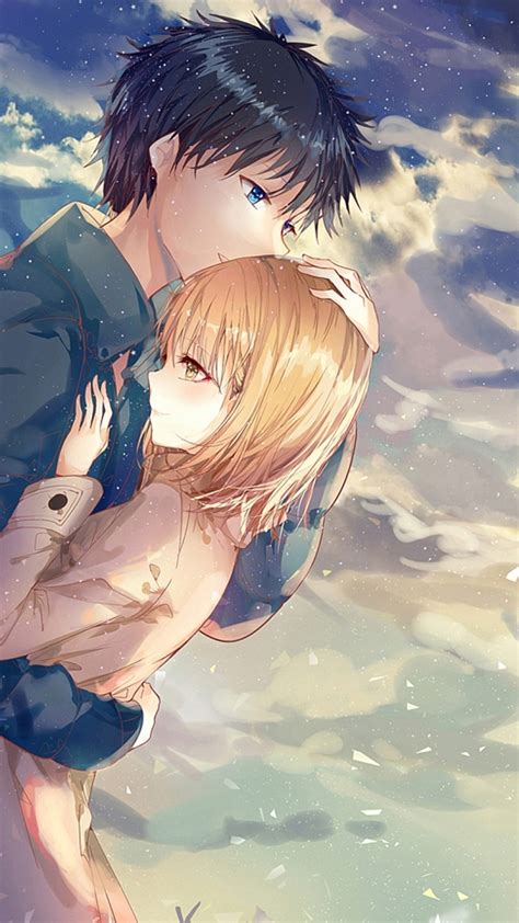 Cute Anime Couple Cuddling Drawings ~ Ghalibah Mardhatillah