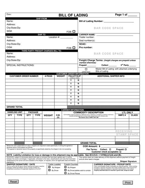 A bill of lading pdf records these details in the pdf file format for print. 9+ Transport Bill of Lading Examples - PDF | Examples