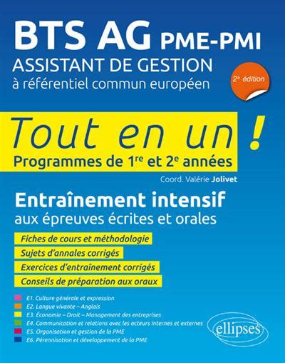 Bts Ag Pme Pmi Assistant De Gestion R F Rentiel Europ En E Dition