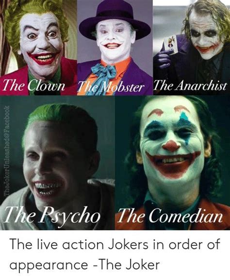 The Clown The Mobster The Anarchist He Rsycho The Comedian The Live