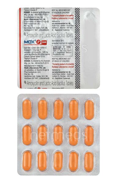 Buy Mox P 500mg Tablet 15s Online At Upto 25 Off Netmeds