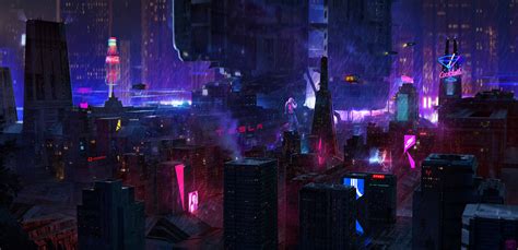 Cyberpunk City Wallpaper Rain