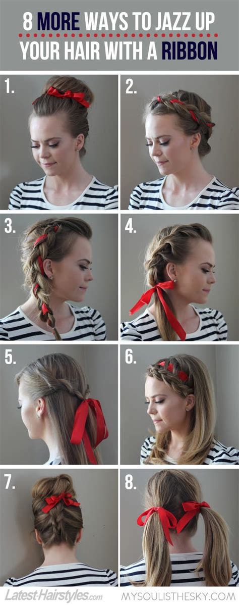 8 Ways To Jazz Up Your Hair With A Ribbon Perfect For The Holidays Ribbon Hairstyle Hair