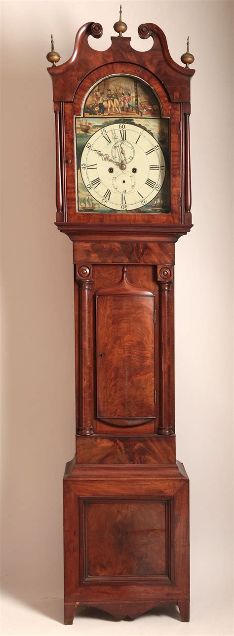 Antique Clocks English Mahogany Tall Case Clock Circa 1840 Rafael