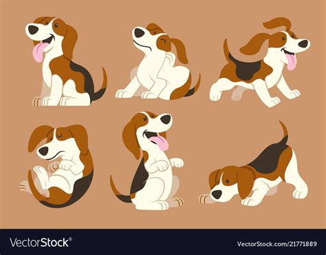 Beagle Dog Cartoon Royalty Free Vector Image Vectorstock