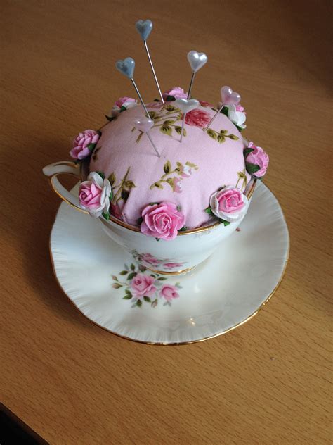 Teacup Pin Cushion Made By Linda Sewell Lace Crafts Diy And Crafts