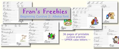 See search results for this author. Fran's Freebies: Beginning Cursive 2 ABeka font | H.E.R ...