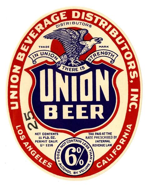 Title Beer Label Union Beverage Distributors Inc Union Beer