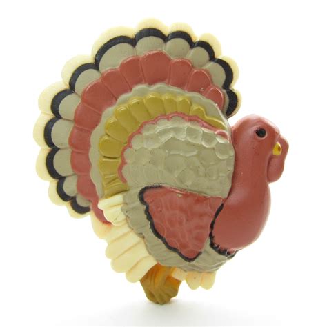 Turkey Pin Hallmark Vintage Thanksgiving Lapel Brown Eyed Rose
