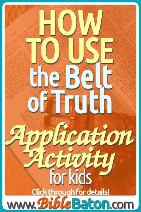Belt Of Truth Application Activity For Kids Biblebaton Belt Of