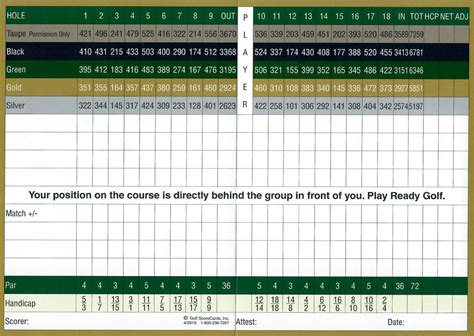 Century Country Club Scorecard Rusty Brennan