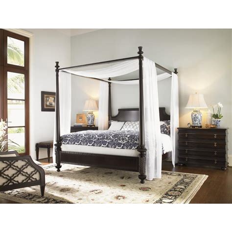 French canopy beds originated from medieval england and europe. Lexington Diamond French Country Dark Brown Wood Canopy ...