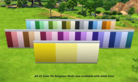 Mod The Sims Color Me Gorgeous Walls With White Trim