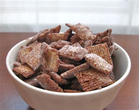 Shake and pour onto a flat surface to set. Chex Puppy Chow Recipe for People