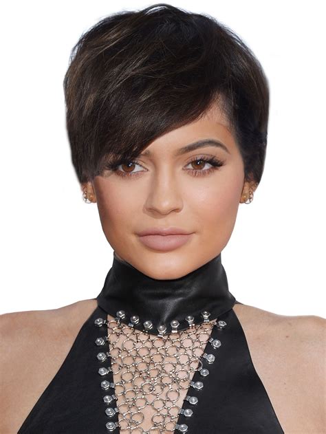 They can be beneficial when it comes to hiding a high forehead or making an oblong. Kylie Jenner Short Black Pixie Cut Synthetic Hair Wig ...