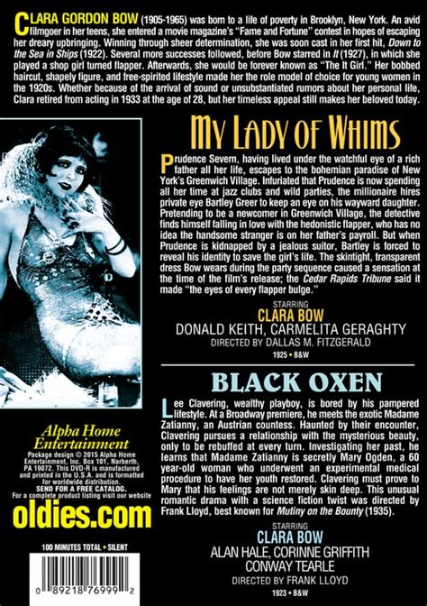 Clara Bow Double Feature My Lady Of Whims 1925 Silent Black Oxen 1923 Silent Dvd R