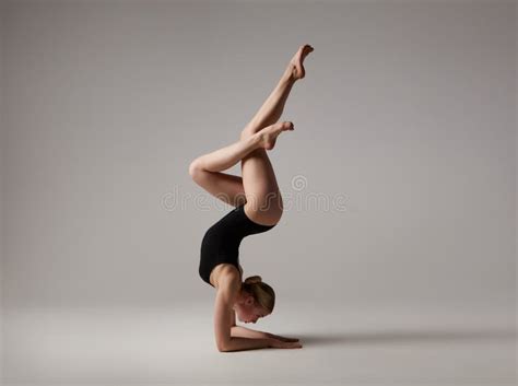 Beautifull Flexible Blonde Girl Posing Gymnastics Stock Photo Image Of Graceful Female