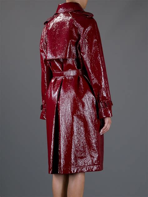 Lyst Lanvin Shiny Finish Trench Coat In Red