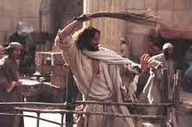 Image result for jesus angry turning over tables