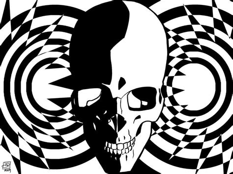 Trippy Skull By Kenpudiosaki On Deviantart Skull Illustration Skull