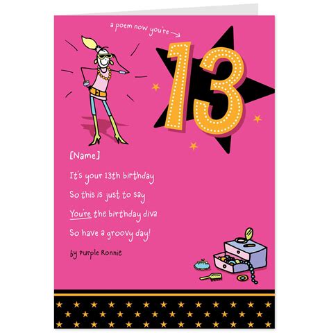 Funny Birthday Poems For 13 Year Olds Funny Goal