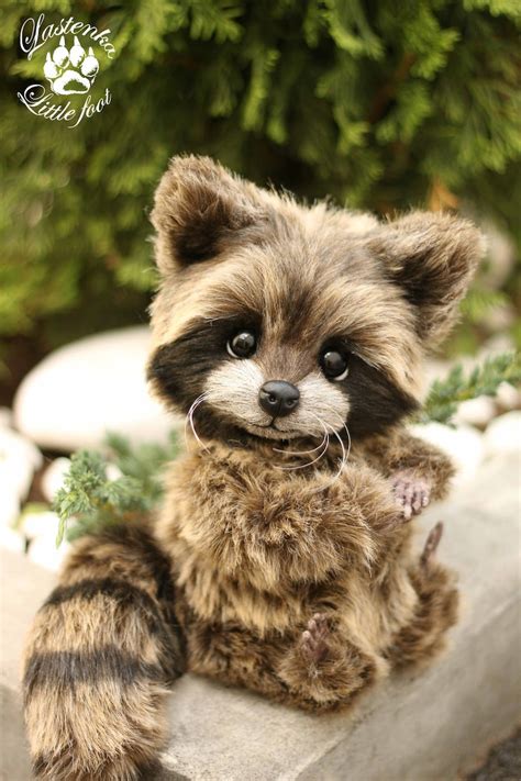 Raccoon Baby Stuffed Realistic Artist Toy Stuffed Ooak Etsy