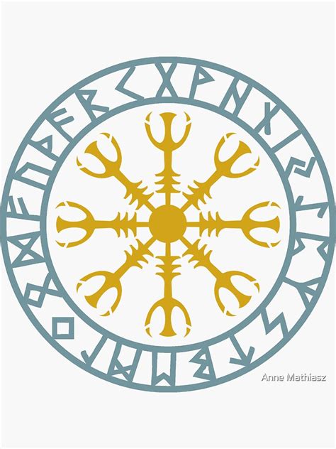 Helm Of Awe Aegishjalmur Viking Norse Runes Protection Symbol