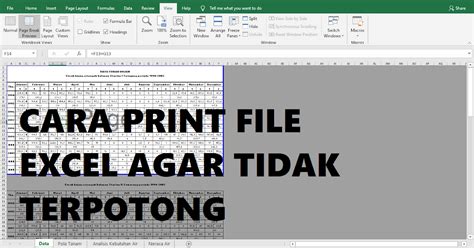 Cara Print Excel Agar Tidak Terpotong