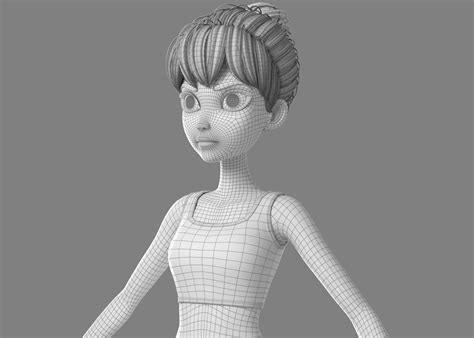 Cartoon Girl Rigged 3d Model Rigged Cgtrader