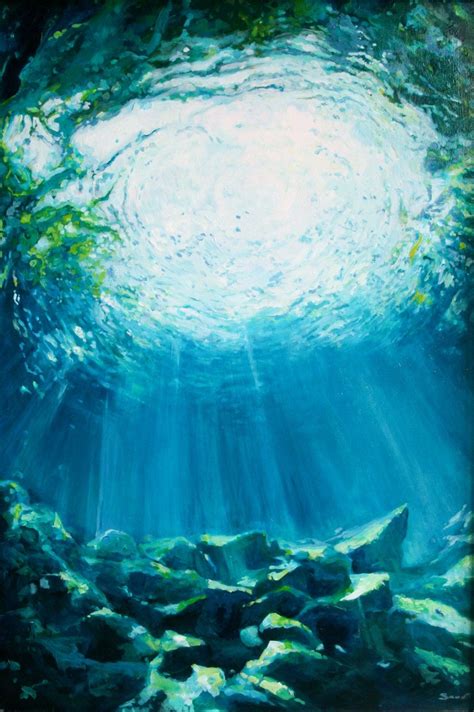 Under The Water Under The Sea Underwater Caves Underwater Painting