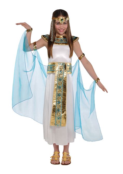 Girls Cleopatra Ancient Egyptian Queen Fancy Dress Costume Outfit Toga