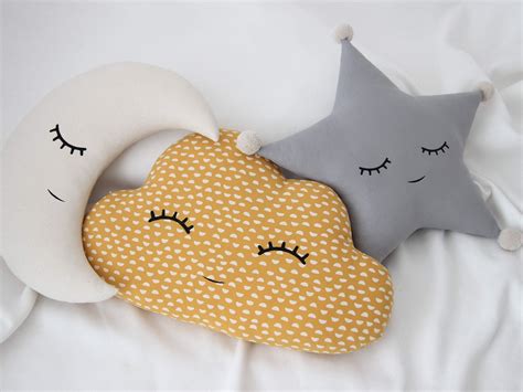 Kids Pillow Set Of 3 Set Of Star Moon And Cloud Throw Pillows Baby