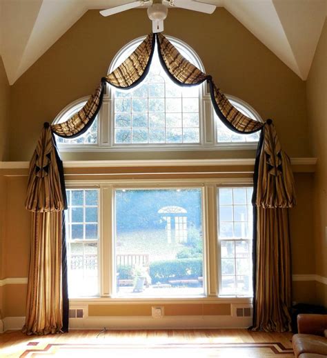 Big Window Treatment Curtains For Arched Windows Custom Window